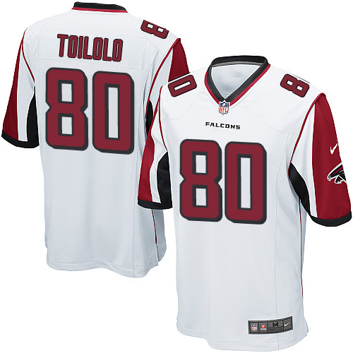 Men's Game Levine Toilolo Nike Jersey White Road - #80 NFL Atlanta Falcons